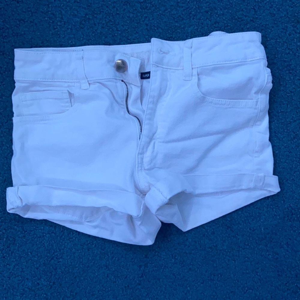 American Eagle White Jean Shorts Super Super Stretch